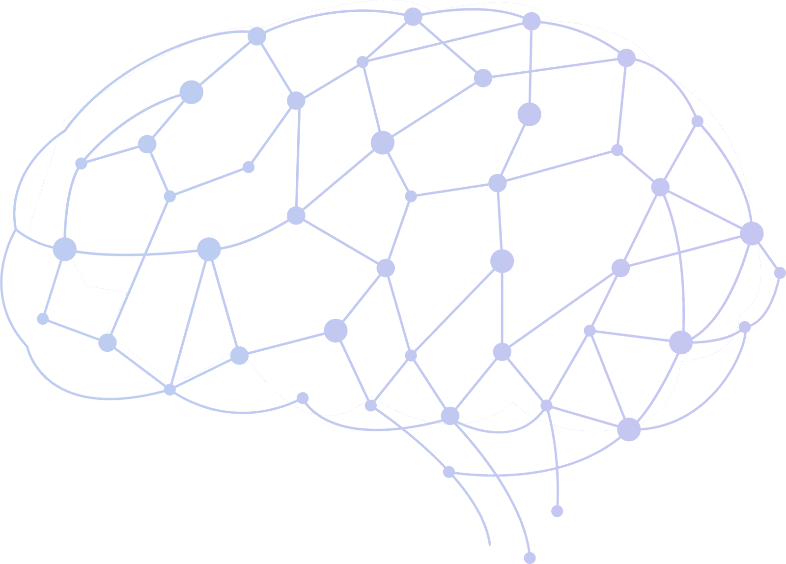 Brain rendered as a connected network map